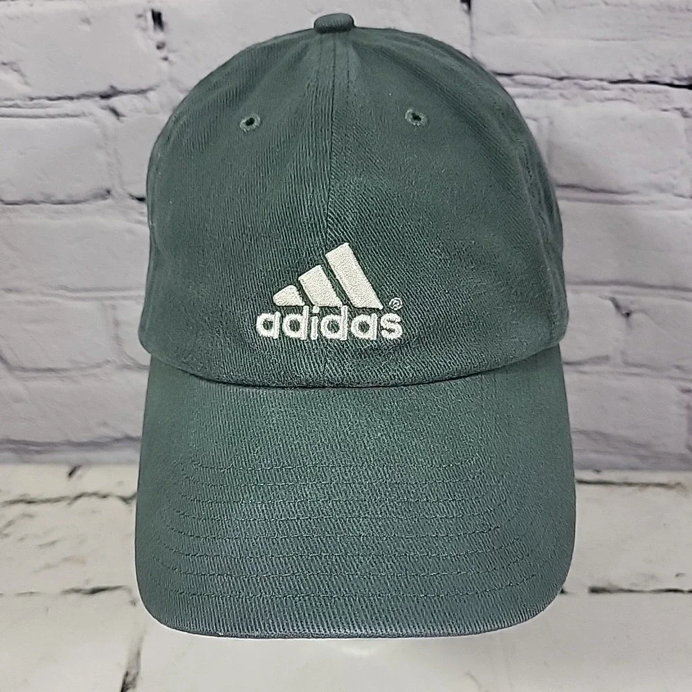 Vintage Adidas Hat Mens OSFA Green‎ Classic Mountain Logo Strapback Ball Cap